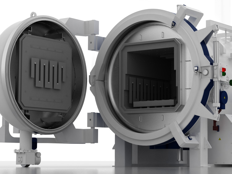 Horizontal vacuum furnaces Hinged door